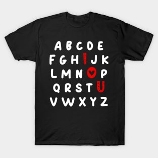 Alphabet ABC I Love You Valentines Day Funny English Teacher T-Shirt